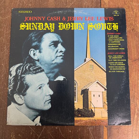 Johnny Cash & Jerry Lee Lewis Sunday Down‎ South Sun Records LP Vinyl Record - Picture 1 of 6
